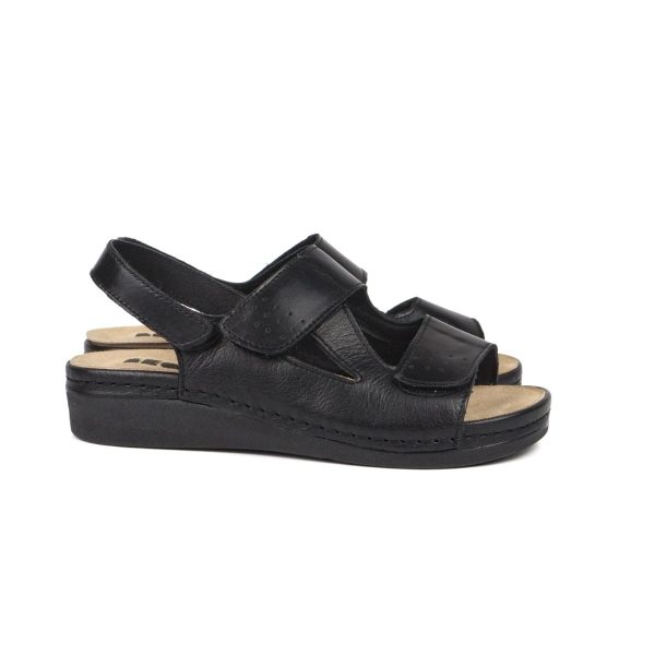 Ženske kožne sandale Leon 5020 Crna