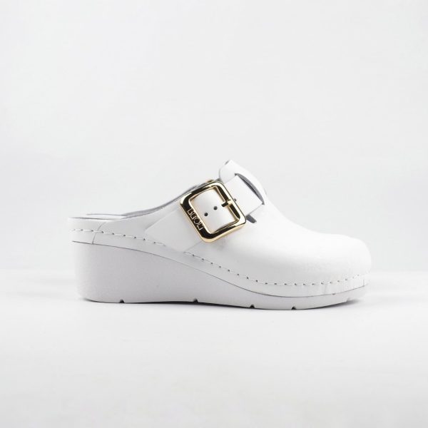 Ženske kožne papuče Leon 1024 bela bakar