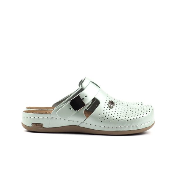 Ženske kožne klompe Leon 950 zelena