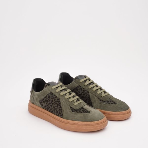 Ženske kožne patike Invento 640 Green leopard